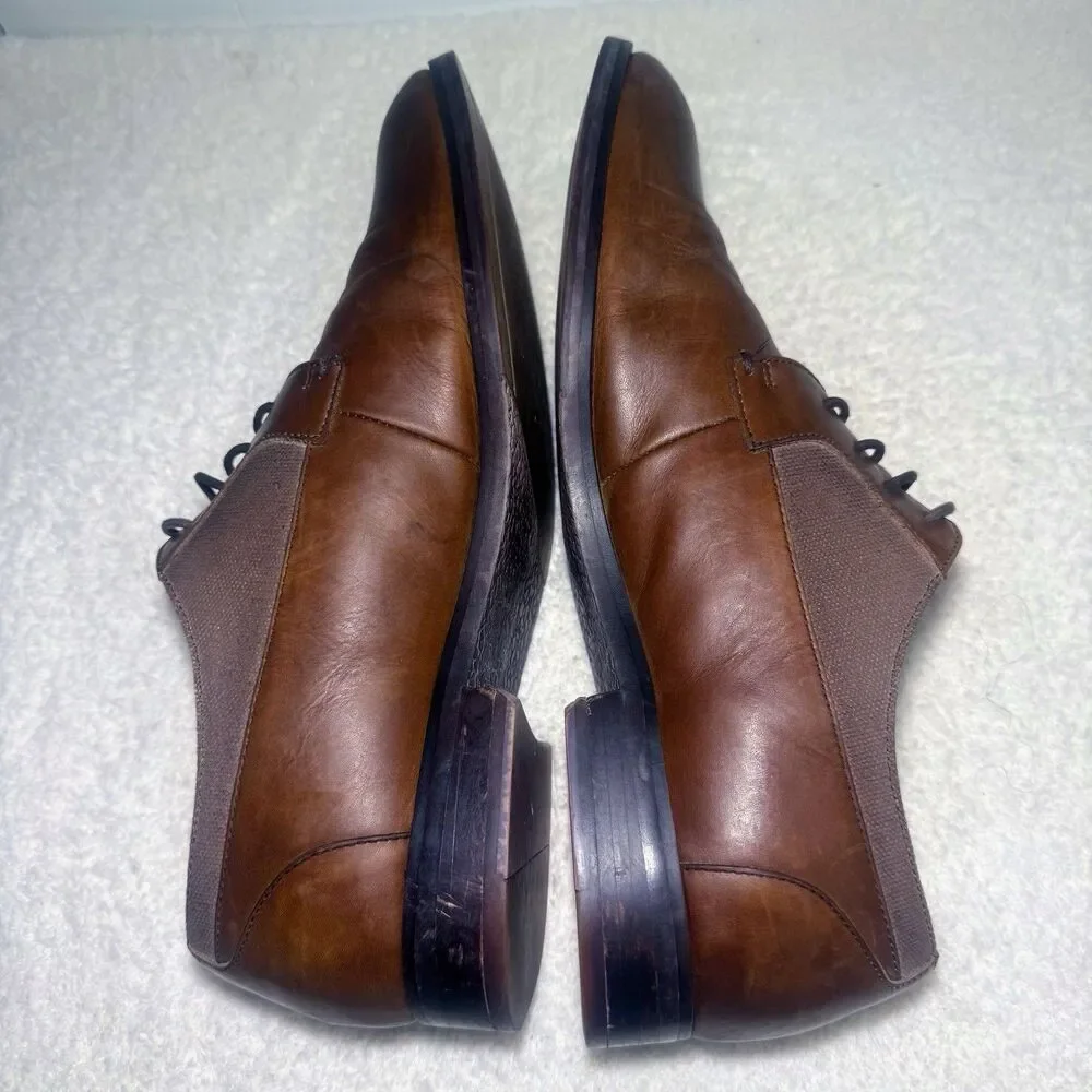 Aston Grey Collection 1013159 Legaoni Men's 12 Brown Leather Oxfords Shoes